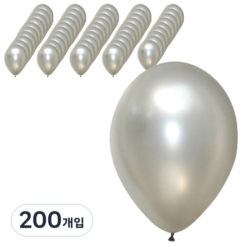 파티팡 라운드 풍선 30cm, 펄 실버, 200개입