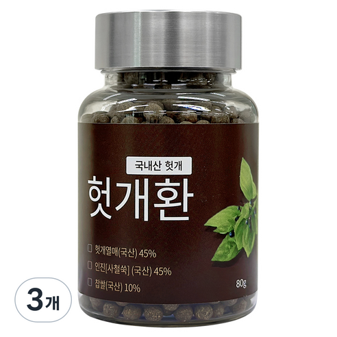 자연이답 헛개환 1개월, 3개, 80g