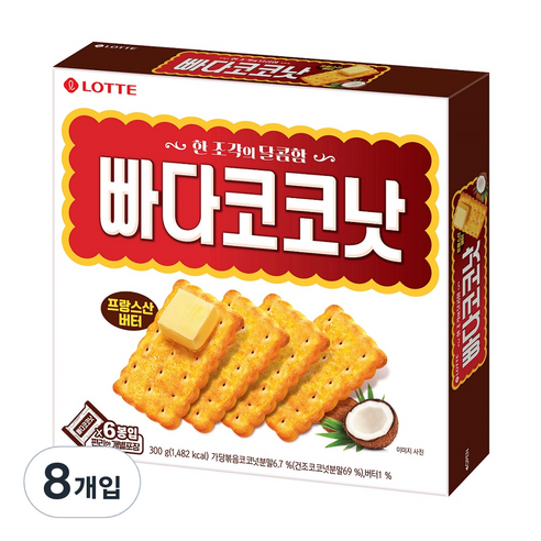 롯데제과 빠다코코낫, 300g, 8개입