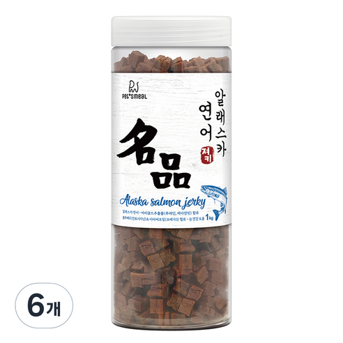 펫츠밀 강아지 명품 져키 간식, 연어, 1kg, 6개