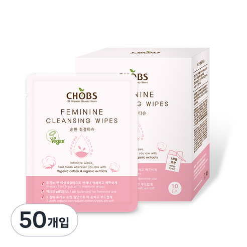 찹스 순한 청결티슈, 5g, 50개입
