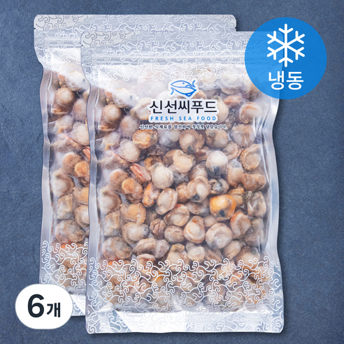 신선씨푸드 가리비살 (냉동), 500g, 6개