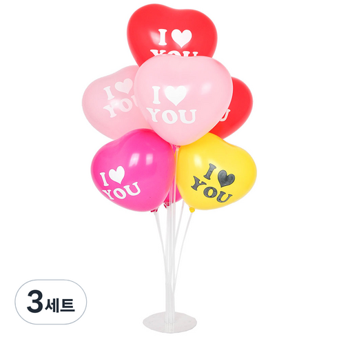 파티쇼 풍선꽂이장식세트70cm 조이하트, 아이하트유혼합, 3세트