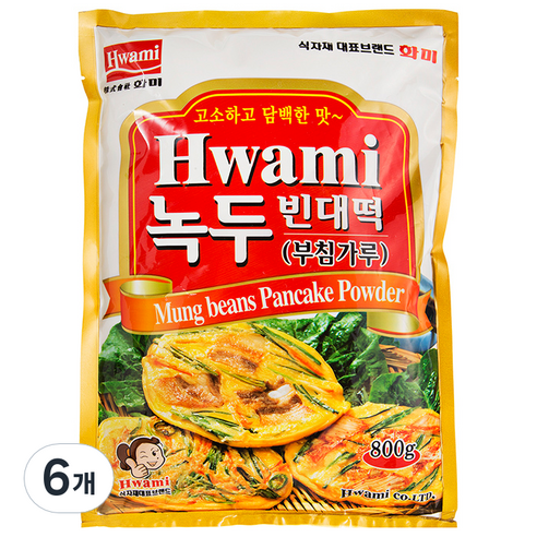 [화미] 녹두빈대떡가루, 800g, 6개