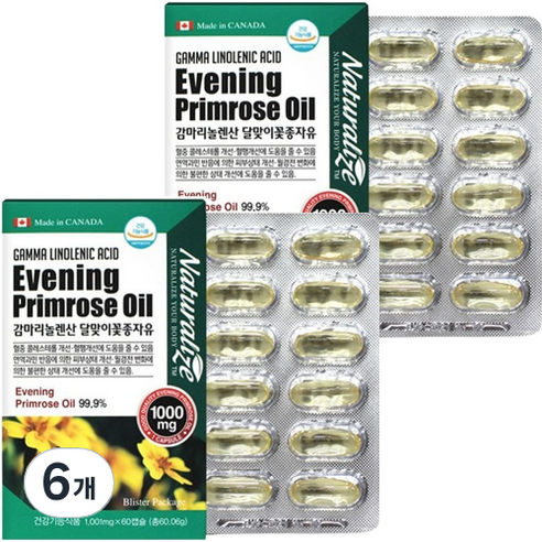 네추럴라이즈 감마리놀렌산 달맞이꽃종자유 60.06g, 60정, 6개