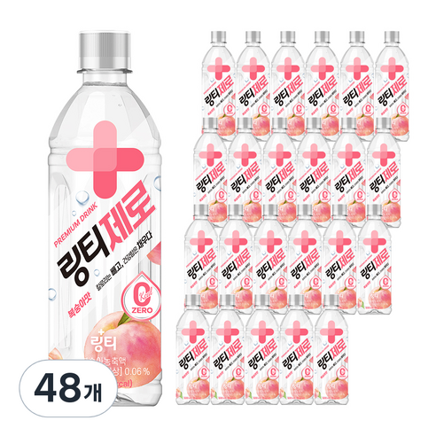 링티제로 복숭아맛, 48개, 500ml