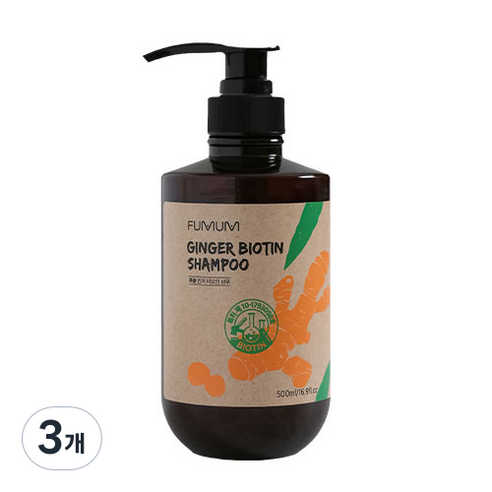 푸믐 진저 비오틴 샴푸 싱그러운향, 500ml, 3개