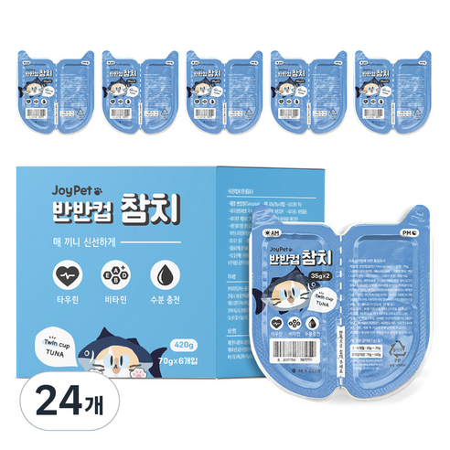 조이펫 고양이 반반컵 간식, 참치, 70g, 24개