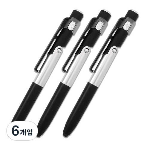 마이플러스 4 멀티 볼펜 0.38 mm, 블랙, 6개입