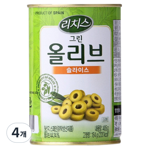리치스 그린 올리브 슬라이스, 405g, 4개