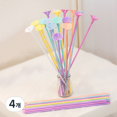 와우파티코리아 풍선 컵스틱 50p, 마카롱, 4개