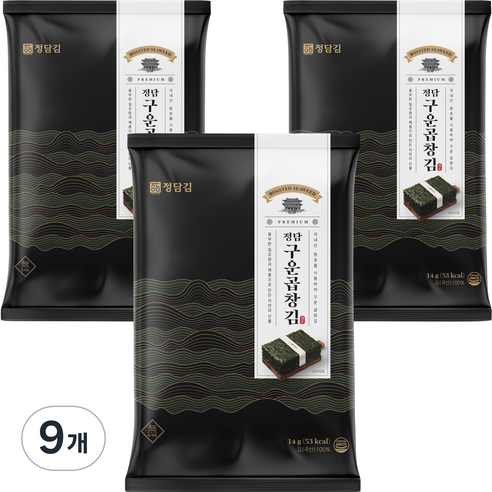 정담김 정담 구운 곱창김 14g x 5p, 9개