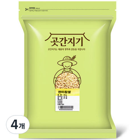 곳간지기 현미찹쌀, 4kg, 4개
