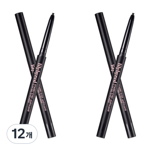 릴리바이레드 슬림 펜슬 아이라이너 0.14g, 1 매트블랙, 12개