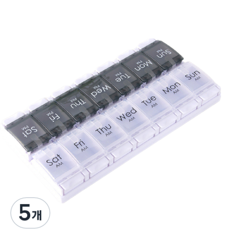 미라클매직 원터치 요일별 약통 그레이, 5개