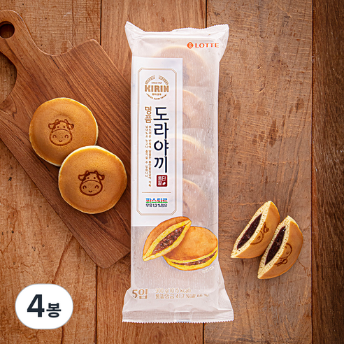 기린 도라야끼통단팥 빵 5입, 300g, 4봉