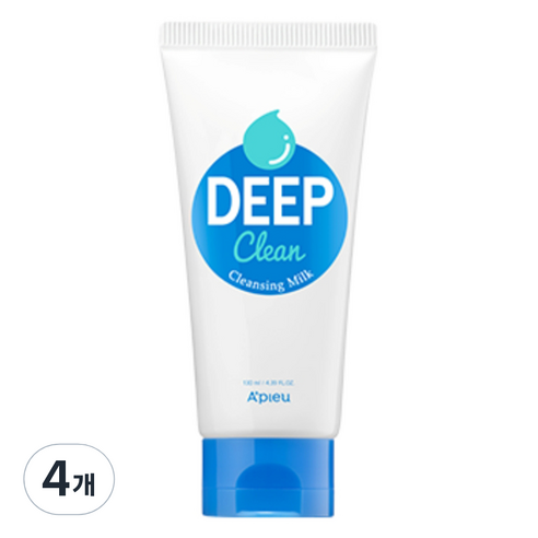 어퓨 딥 클린 클렌징 밀크, 130ml, 4개