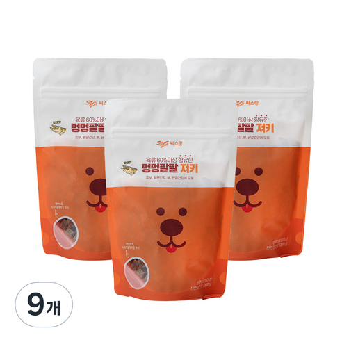 멍멍팔팔 강아지 져키, 황태맛, 200g, 9개