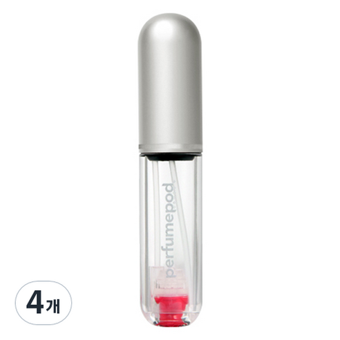 트라발로 퍼퓸팟 퓨어 펌핑식 충전 휴대용 향수공병 5ml, 실버, 4개