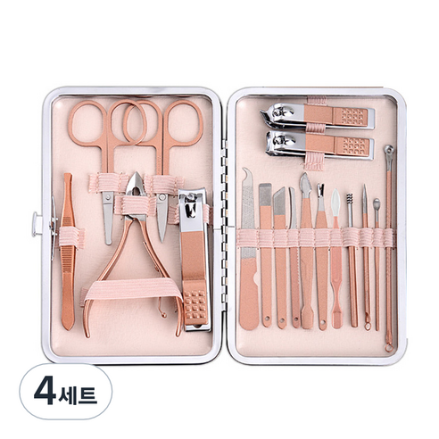피피홈리빙 파우치형 손톱깍이 네일 18종 세트, 4세트, 혼합색상