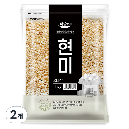 더담은 국산 현미, 2개, 1kg
