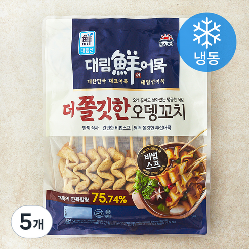 대림선 더쫄깃한 오뎅꼬치 (냉동), 324g, 5개