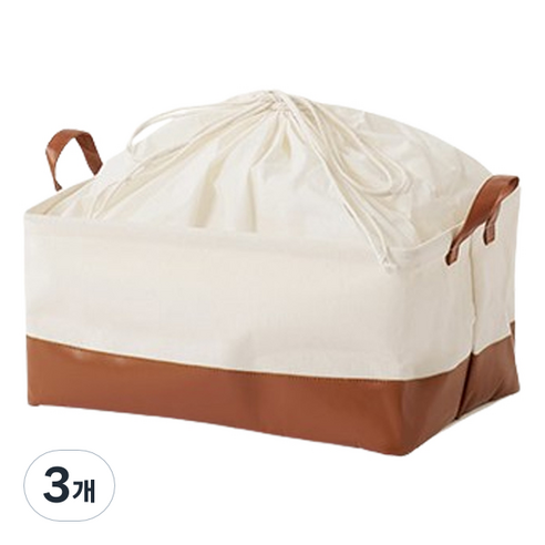 라떼 복조리 바스켓 L, 브라운, 3개