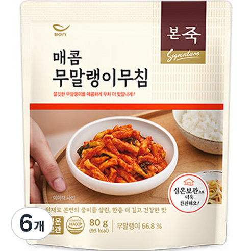 본죽 매콤 무말랭이 무침, 6개, 80g