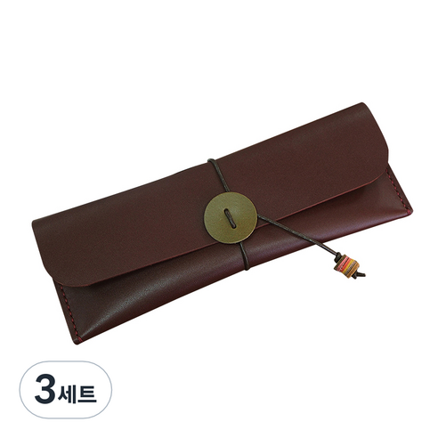 더보테가 핸드메이드 가죽 필통 + 펜슬캡 세트 각인 무, A급비비지 바이올렛, 3세트