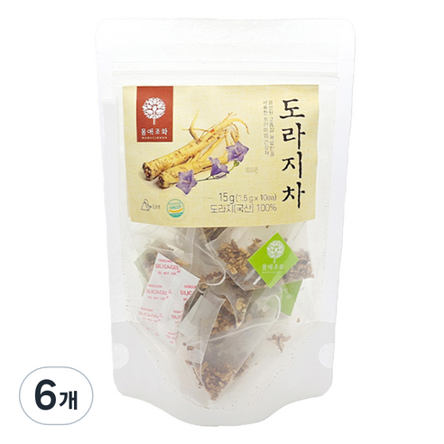 몸애조화 도라지차 티백, 1.5g, 10개입, 6개