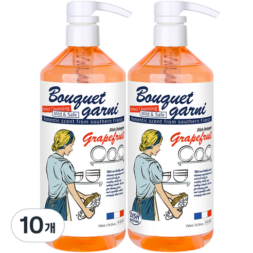 부케가르니 에코 주방세제 자몽향, 750ml, 10개