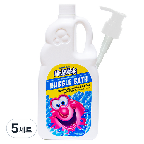 미스터버블 엑스트라젠틀 버블바스 유아 거품목욕제 무향 1060ml + 펌프, 5세트