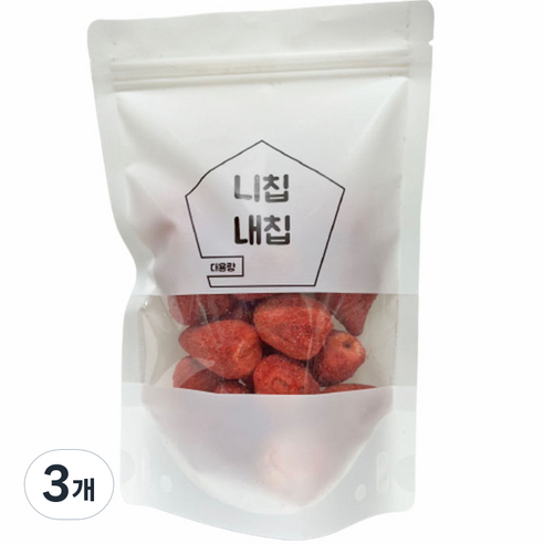 동결건조 달콤하고 바삭한 말린 딸기, 60g, 3개