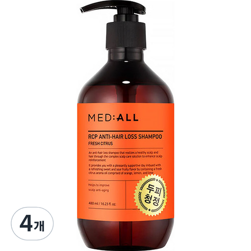 메디올 알시피 안티 헤어 로스 샴푸 시트러스향, 480ml, 4개