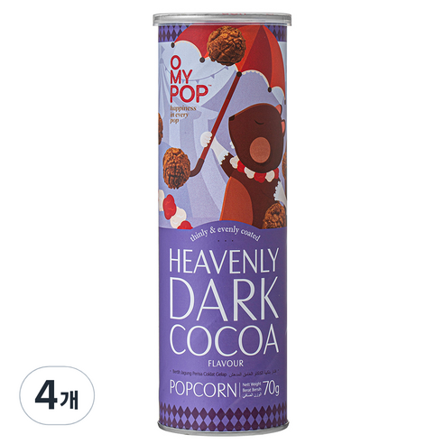 오마이팝 팝콘 다크코코아, 70g, 4개