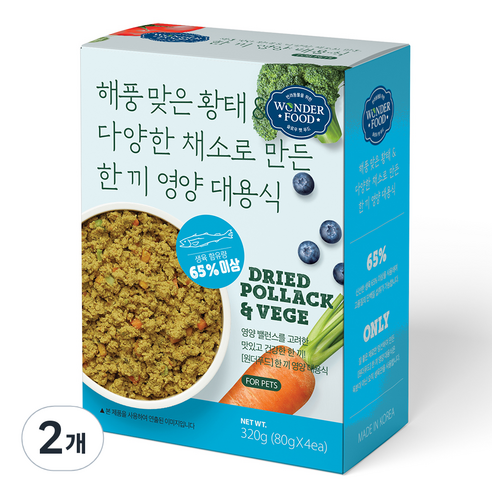 원더푸드 전연령용 한 끼 영양 대용식 황태, 320g, 2개