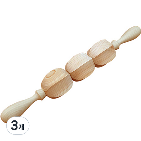 편백아트 프리미엄 편백 배밀이 마사지봉, 3개, 혼합색상
