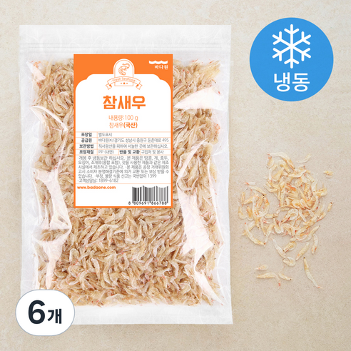 바다원 참새우 (냉동), 100g, 6개