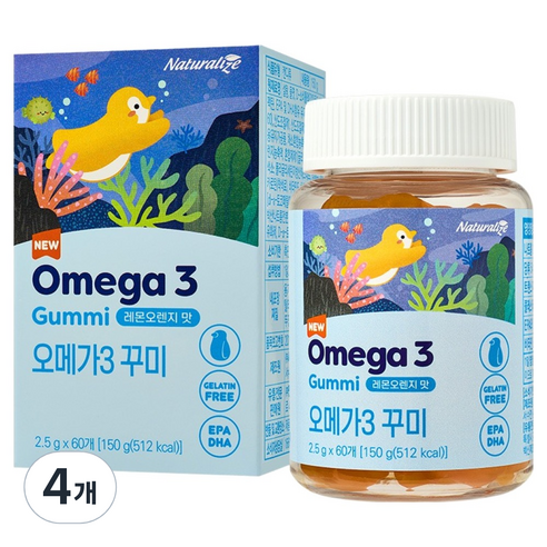 네추럴라이즈 오메가3 꾸미, 60정, 4개