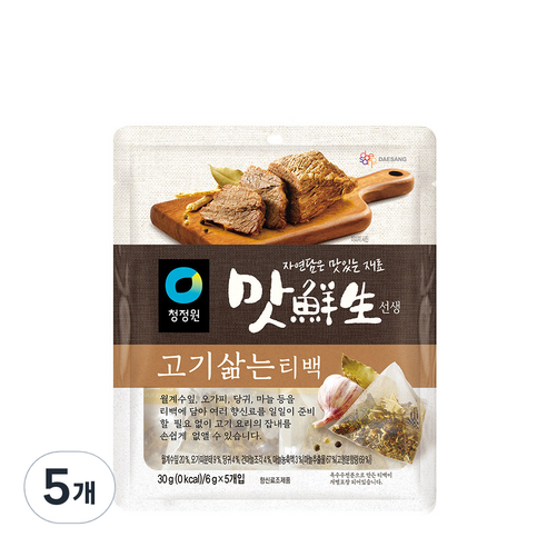 청정원 맛선생 고기삶는 티백, 30g, 5개