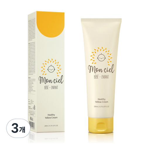 몽씨엘 신생아 순한 옐로우 크림, 200ml, 3개