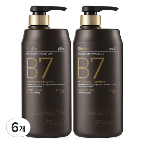 포레스트스토리 B7 댄드러프 비듬케어 탈모 샴푸, 6개, 1000ml