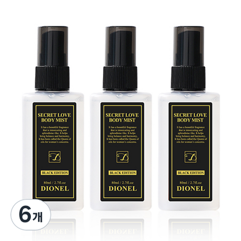 디오넬 시크릿러브 바디미스트 블랙에디션, 6개, 80ml