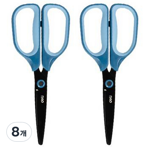 델리 블랙 테프론 소프트 터치 가위 EZ507, 네이비, 8개