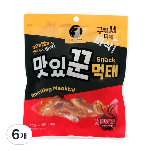 강고집 맛있꾼 먹태 불닭맛, 30g, 6개