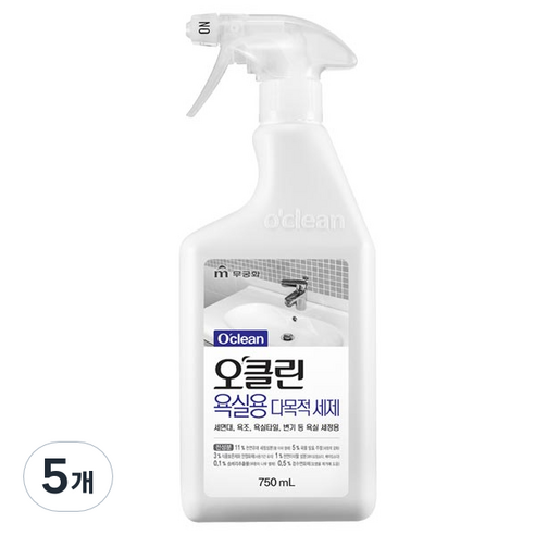 오클린 욕실용 다목적 세제, 750ml, 5개