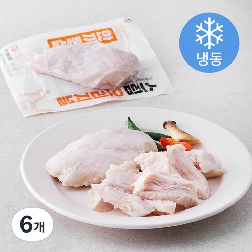 한끼통살 스팀 닭가슴살 오리지널 (냉동), 100g, 6개