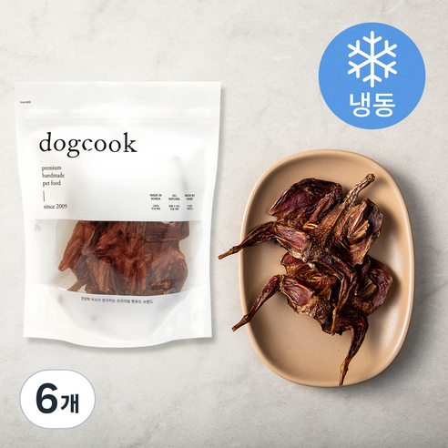 도그쿡 강아지 냉동 간식, 메추라기, 40g, 6개