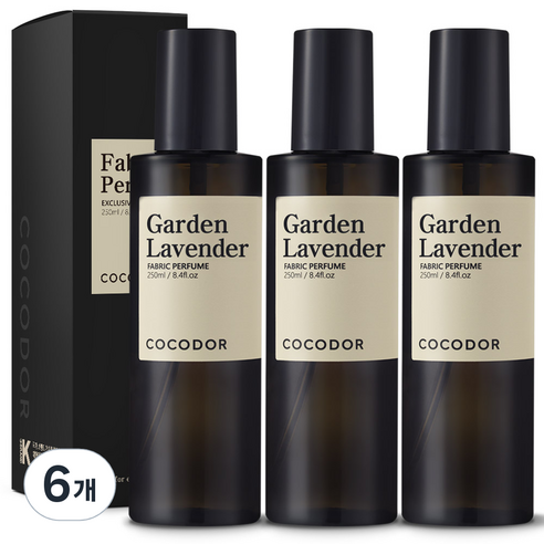 코코도르 룸 앤 패브릭 퍼퓸 섬유탈취제, 250ml, 6개, 가든 라벤더