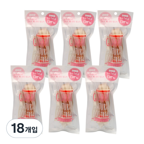 GUMMM 7인치 애견가죽껌, 치킨껌맛, 85g, 18개